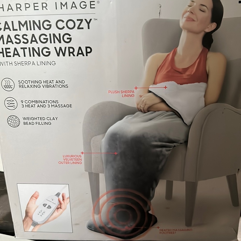 Massaging heating wrap blanket